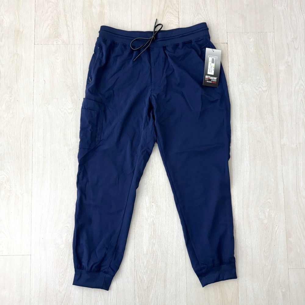 Barco Mens Spandex Stretch 5-Pocket Jogger Scrub Pants Navy Large Grey's Anatomy